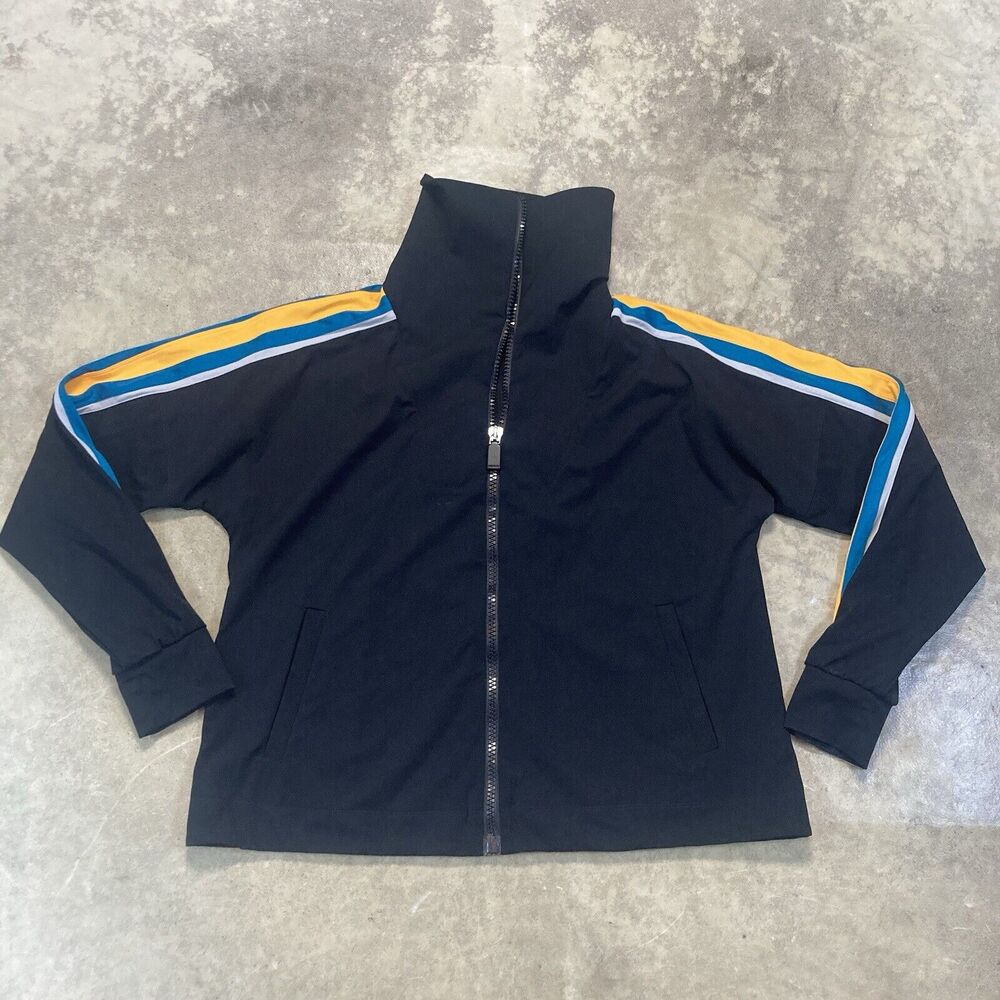 No Ka‎ OI Jacket Womens M/L Vertical Zip Up Streetwear Atheleisure Black Strip